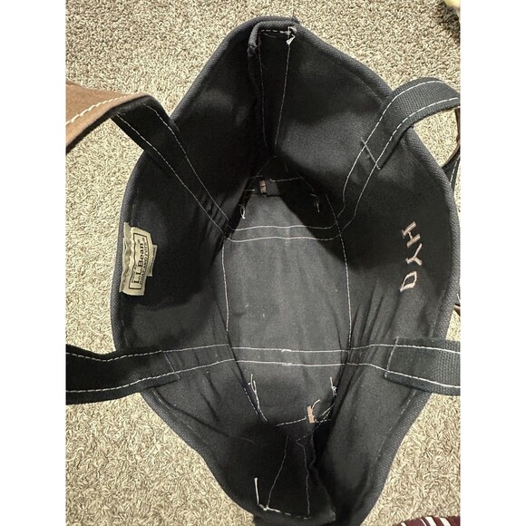 VTG 90s LL Bean Boat & Tote Bag USA Canvas Rare Black Brown medium - Picture 12 of 12